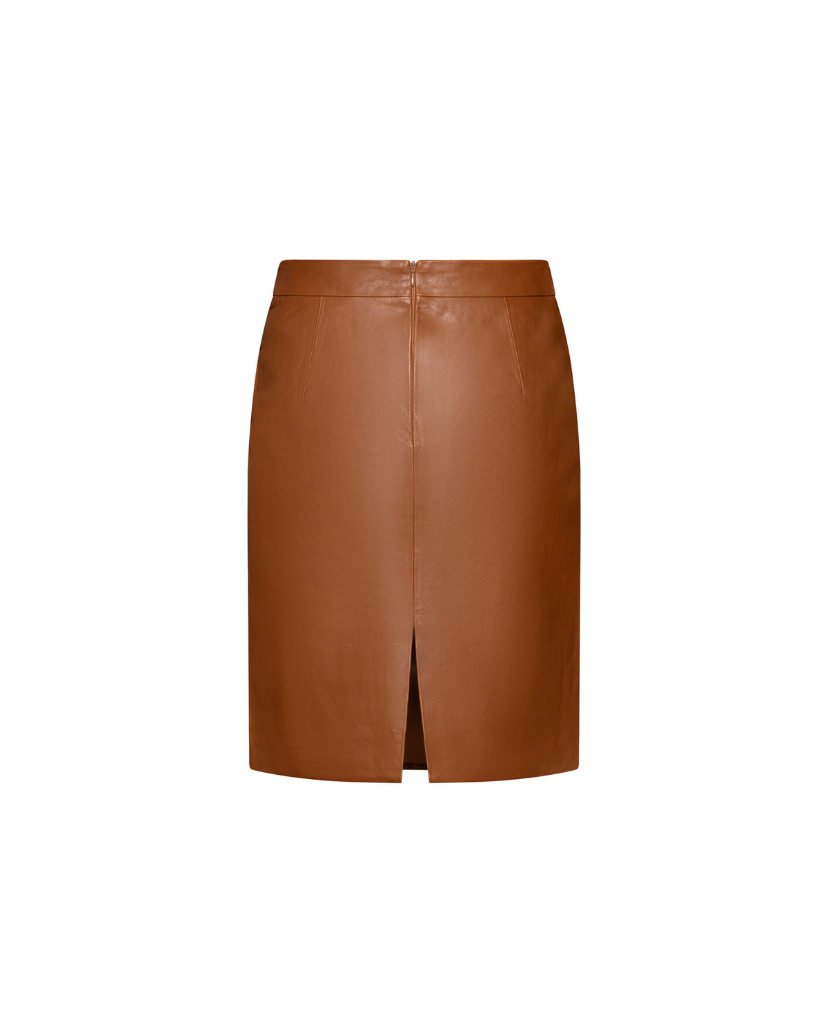 Celia brown leather midi skirt