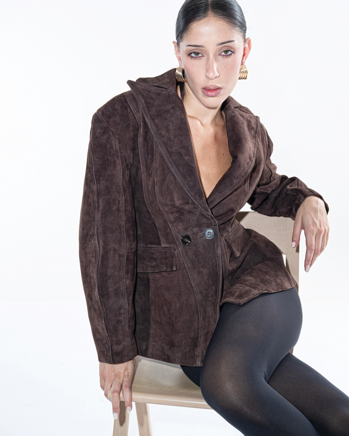 Sienna burgundy suede blazer