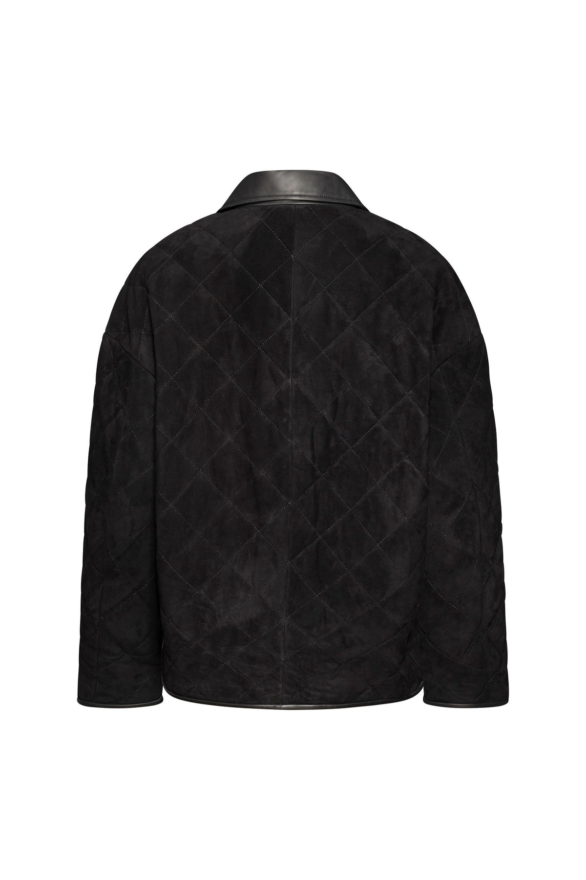 Verai black suede quilted jacket