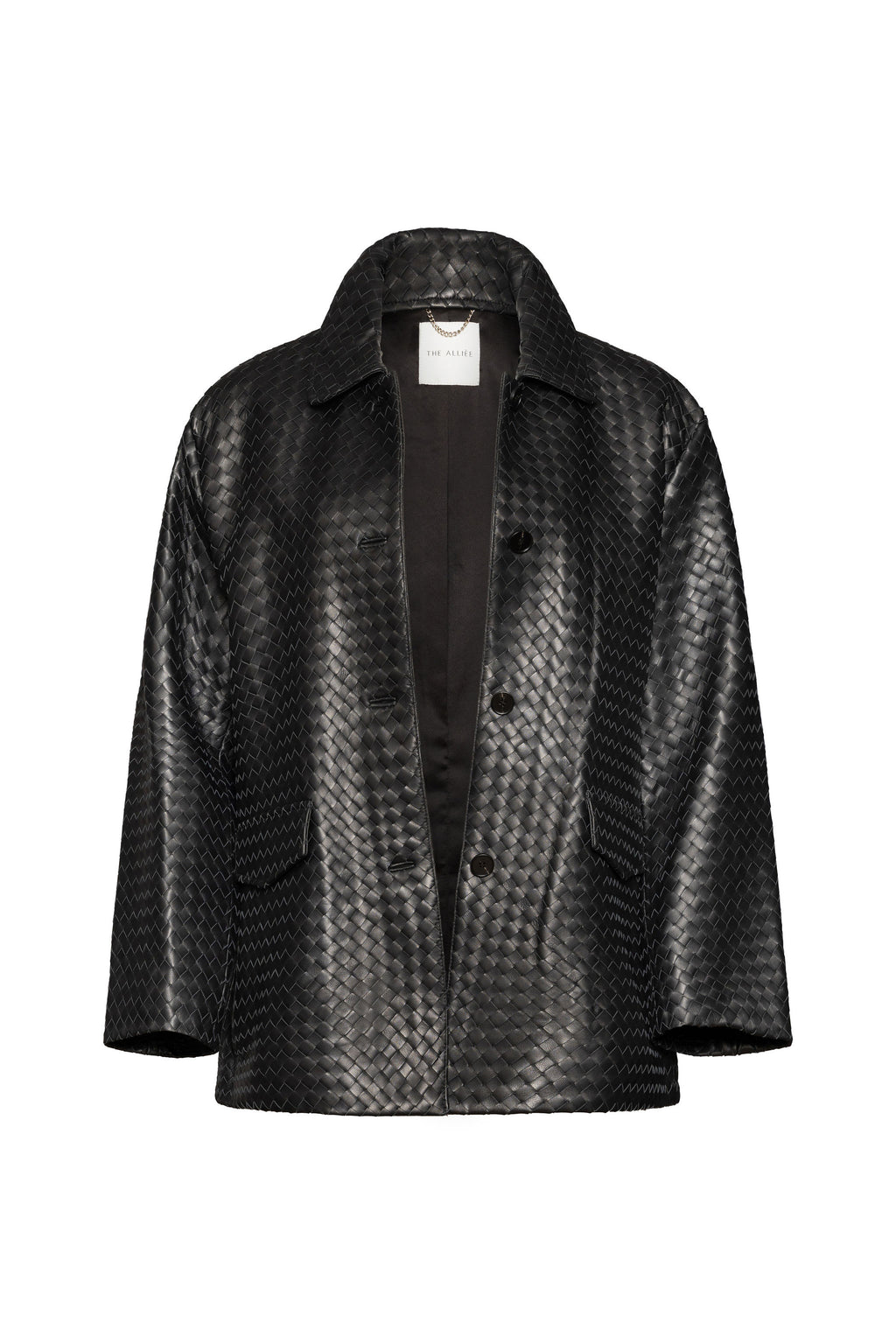Black woven coat