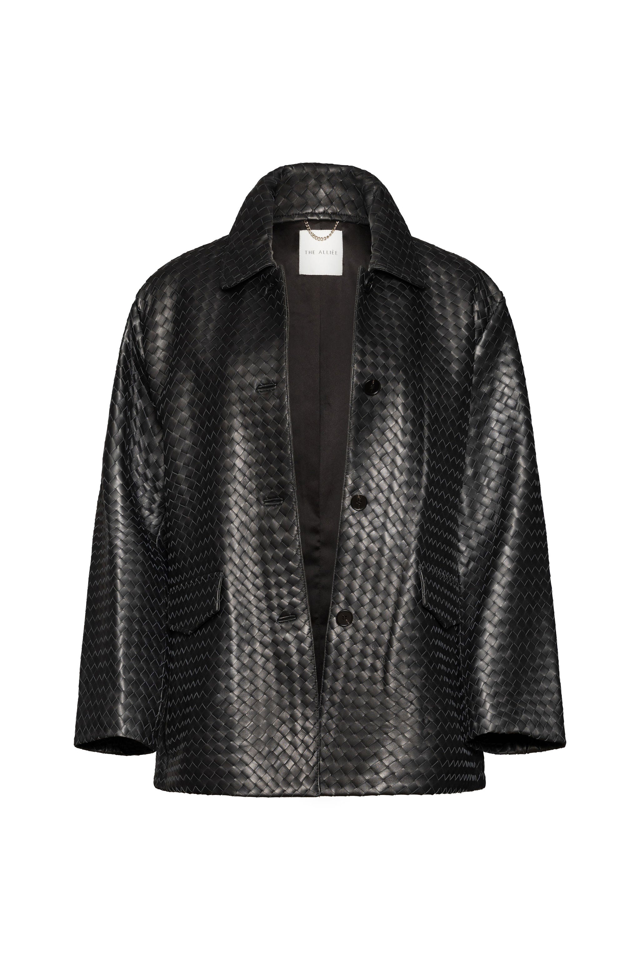 Black woven coat