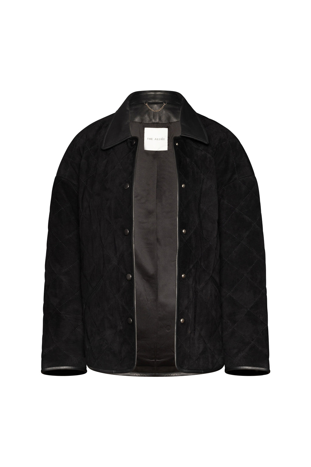 Verai black suede quilted jacket