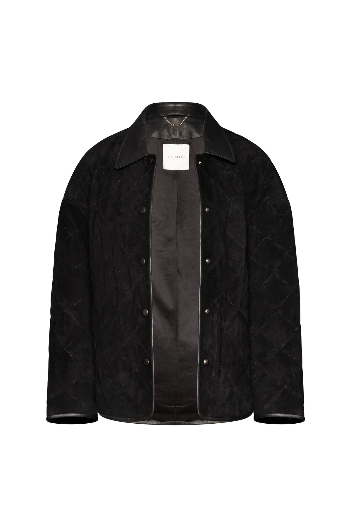 Verai black suede quilted jacket