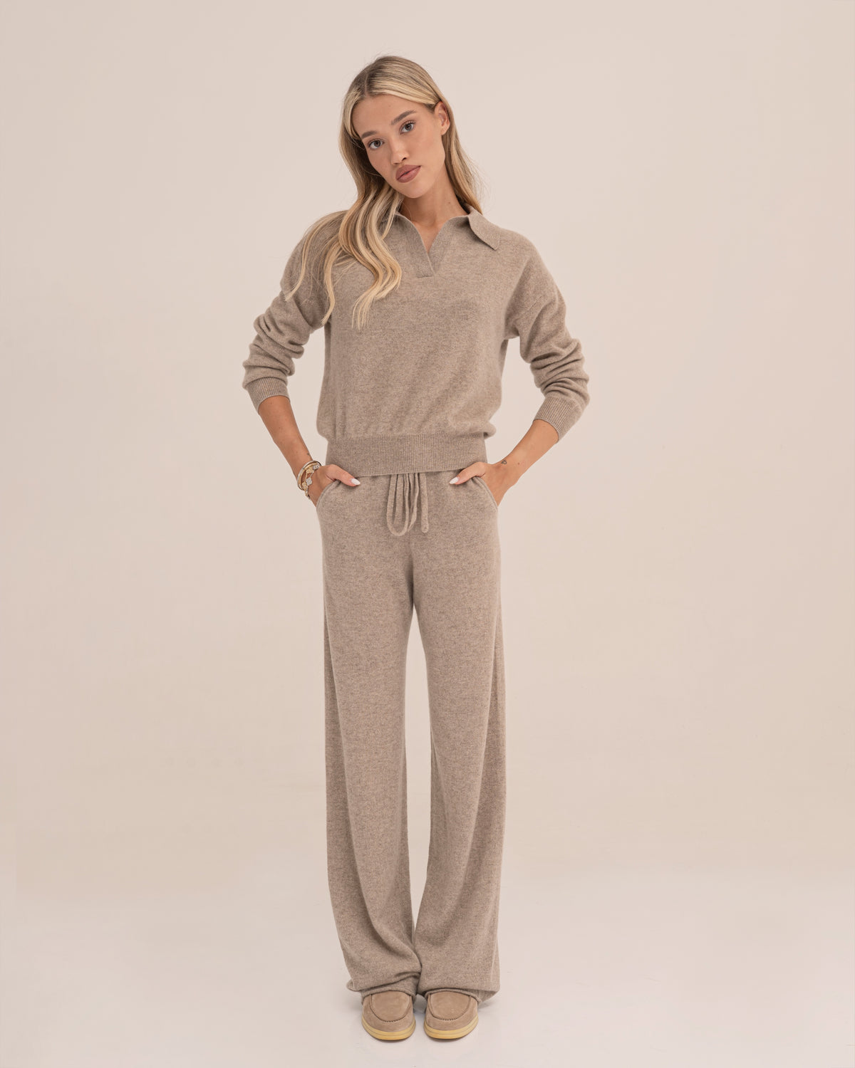 Giselle khaki cashmere set