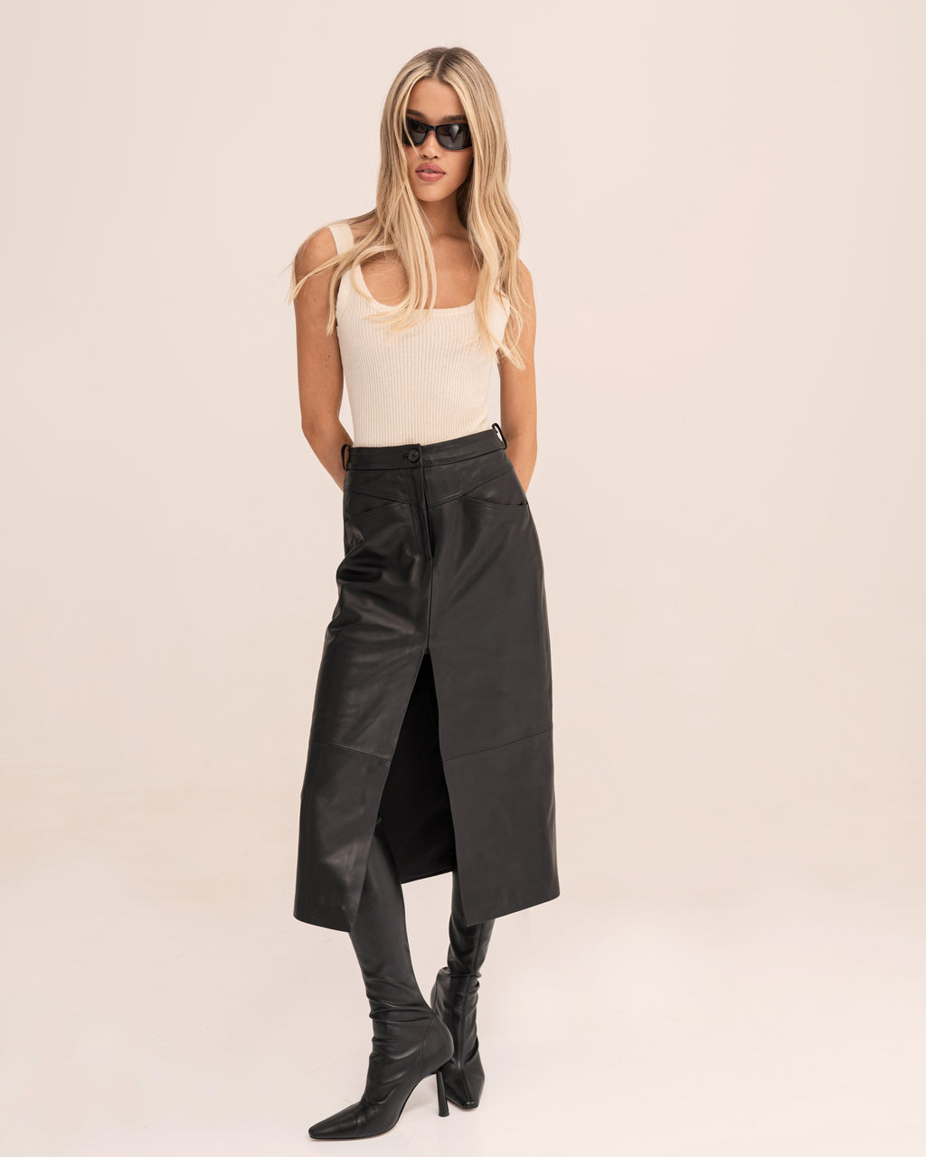 Nola ivory cashmere tank