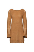 Camel long sleeve knit dress