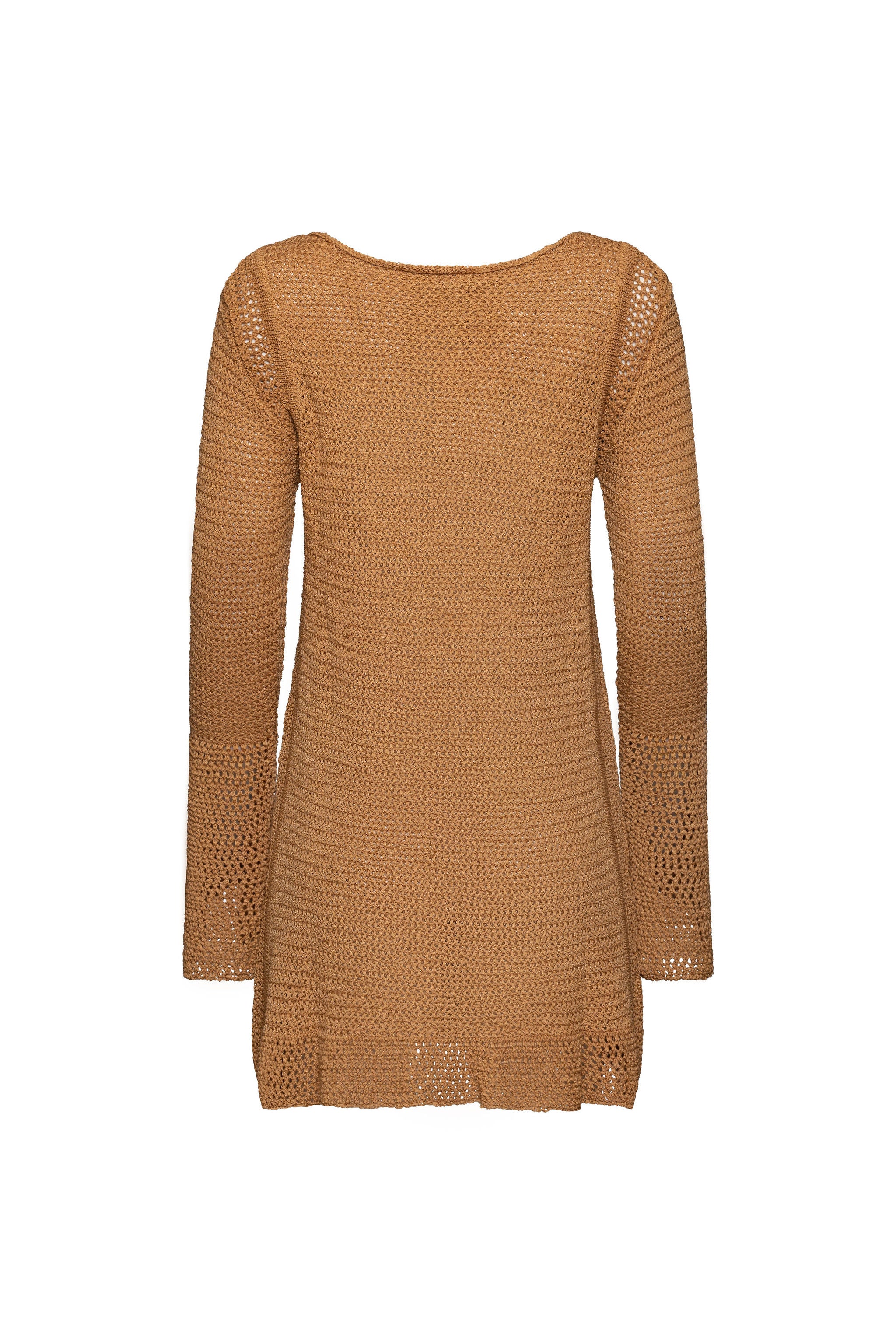 Camel long sleeve knit dress