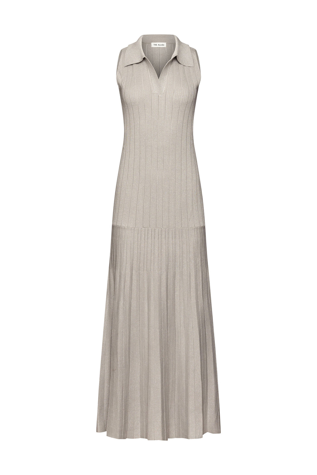 Grey knit peppy maxi dress