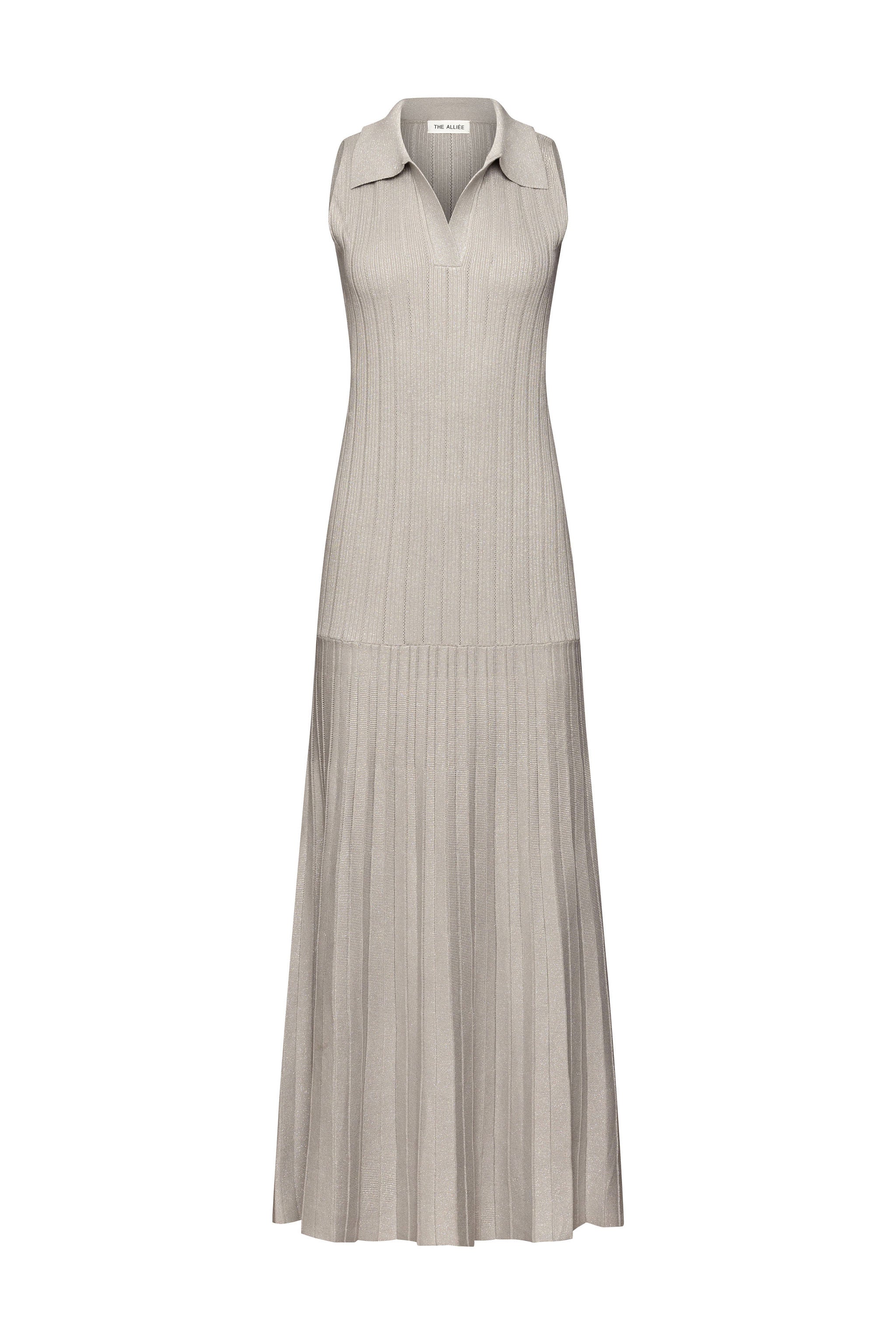 Grey knit peppy maxi dress