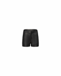 Black leather straight shorts