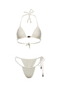 White bikini with bead details