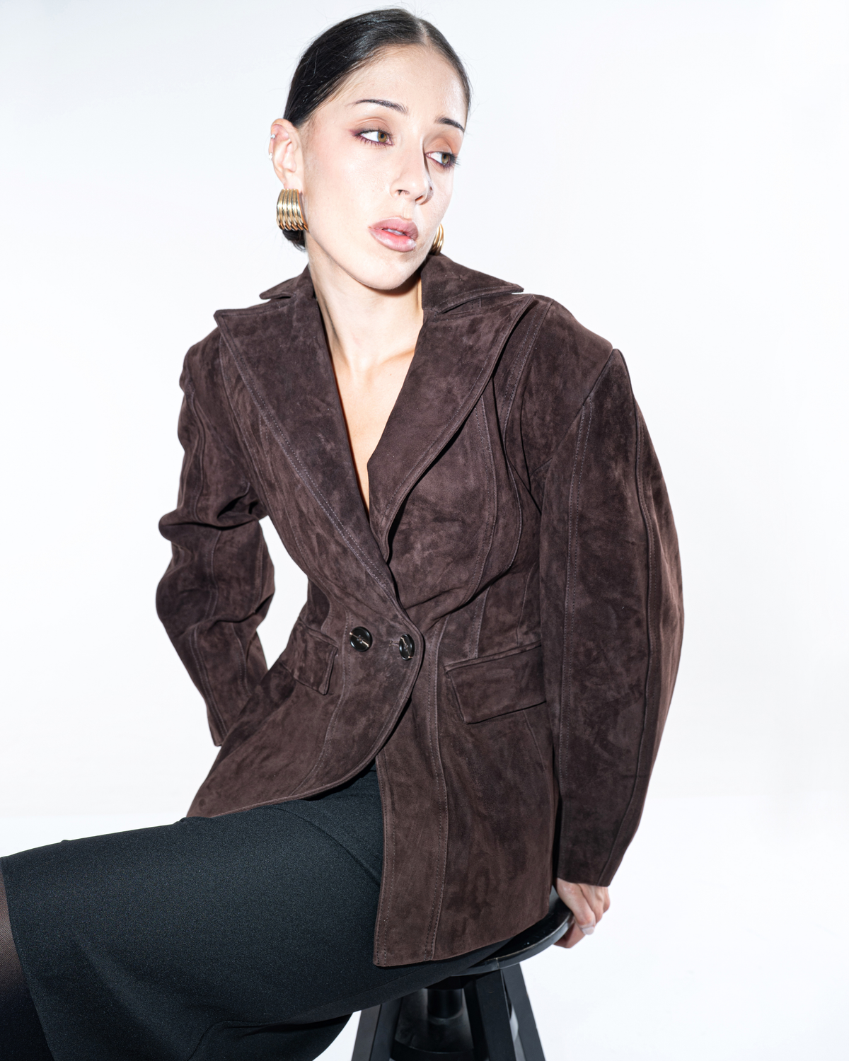 Sienna burgundy suede blazer