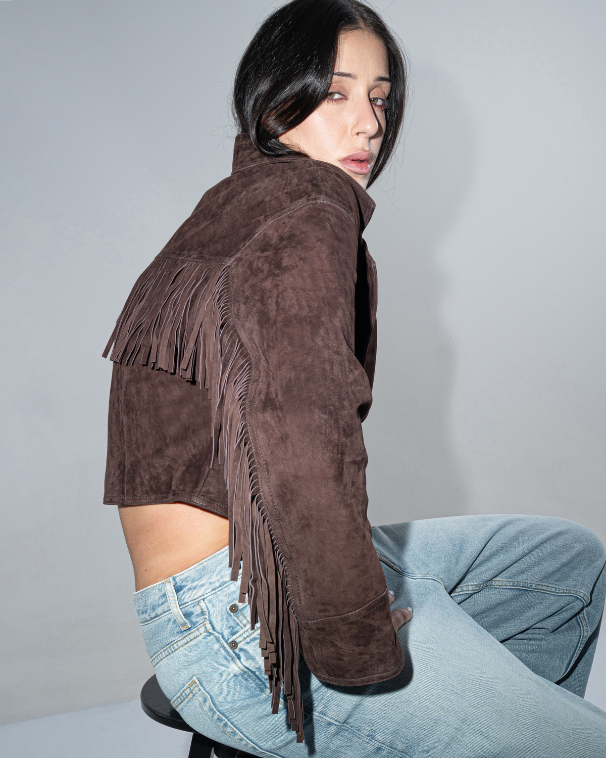 Dakota burgundy suede jacket