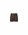 Brown leather straight shorts