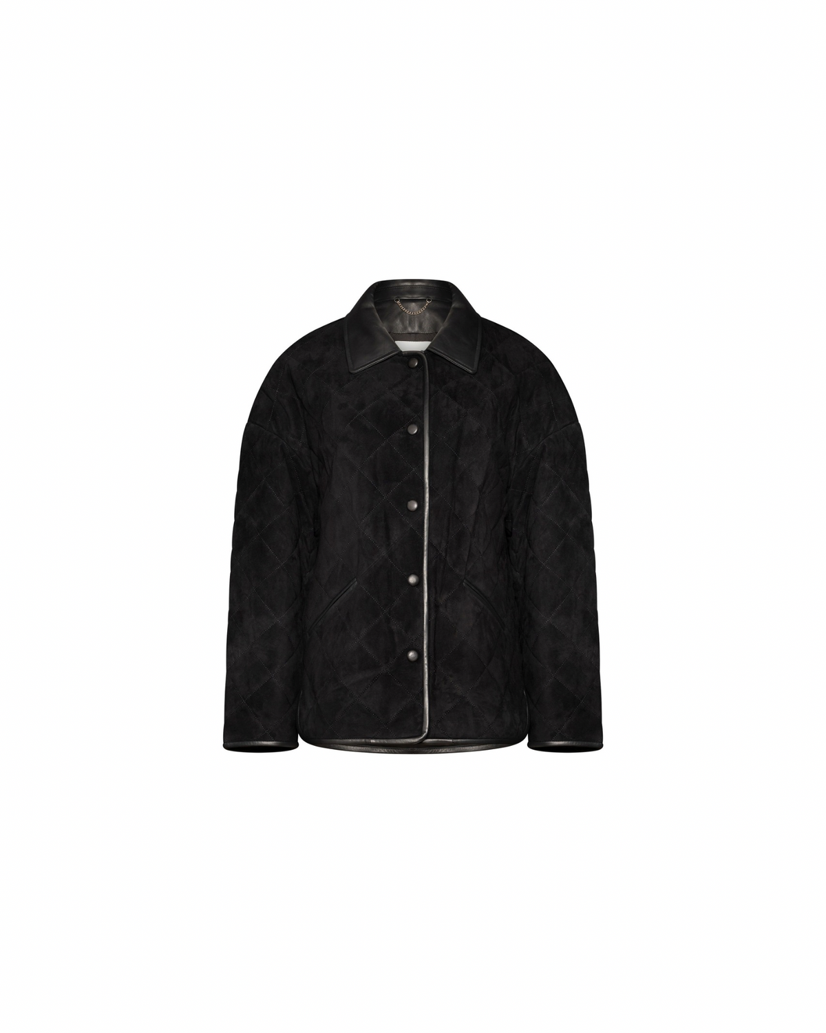 Verai black suede quilted jacket