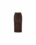Chocolate suede midi skirt