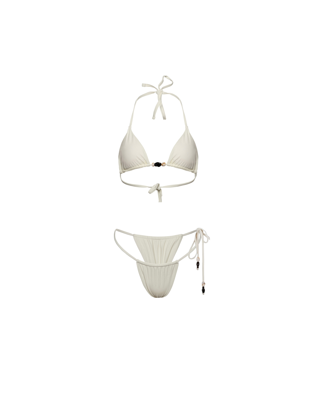 White bikini with bead details